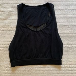 Alo Yoga Crop Black Mesh Top Sz S
